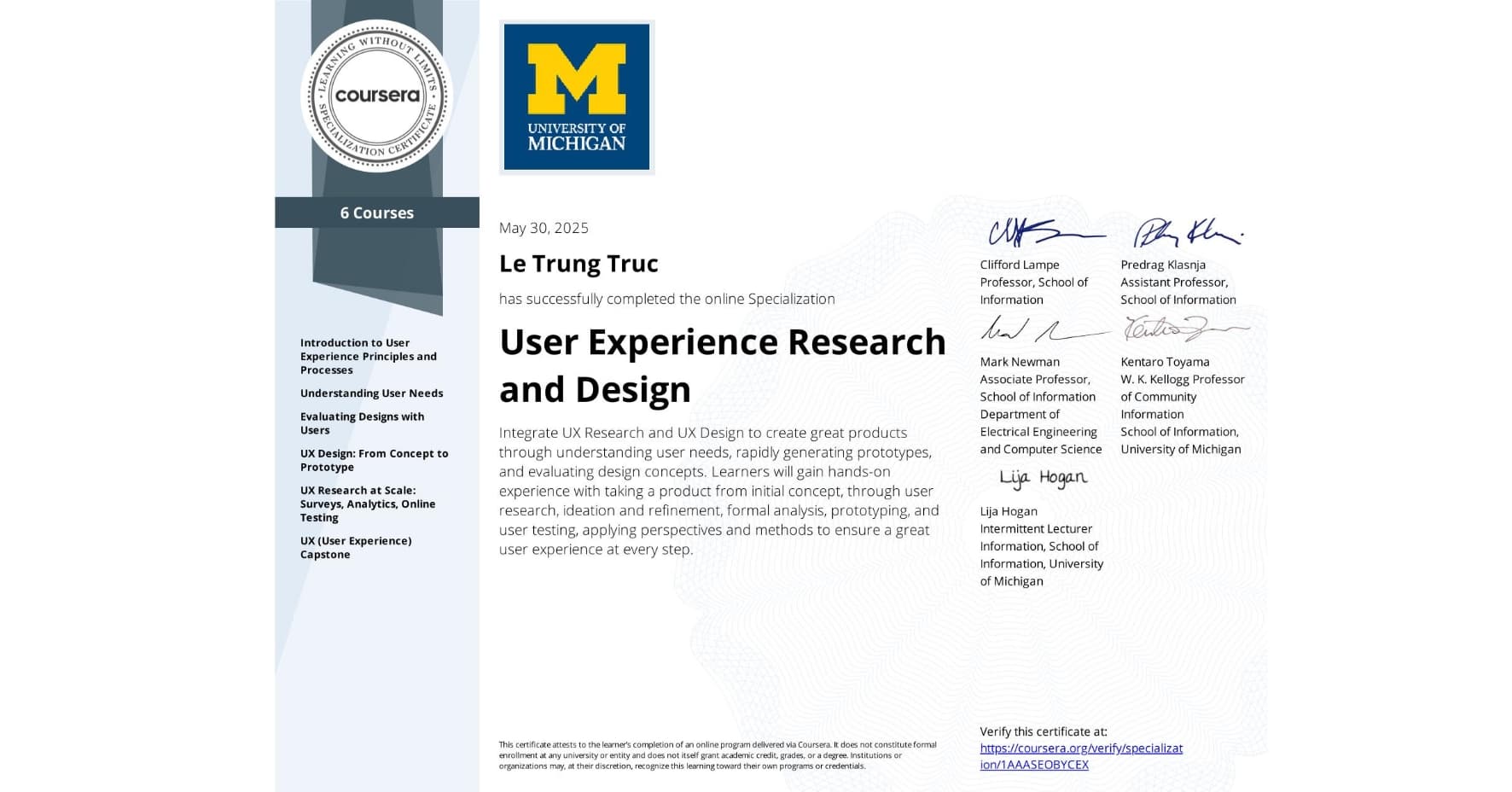 User Experience Research and Design